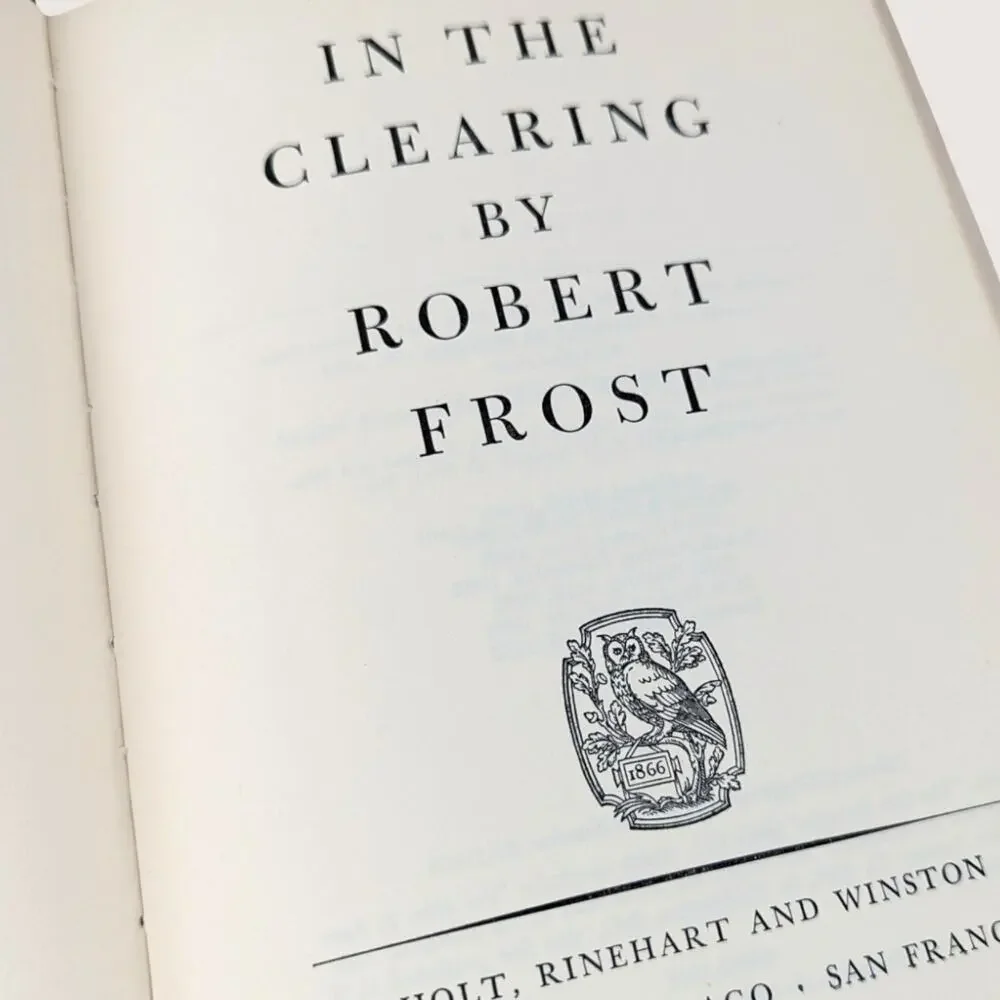 1962 Vintage In The Clearing Hardcover Poetry Book By Robert Frost